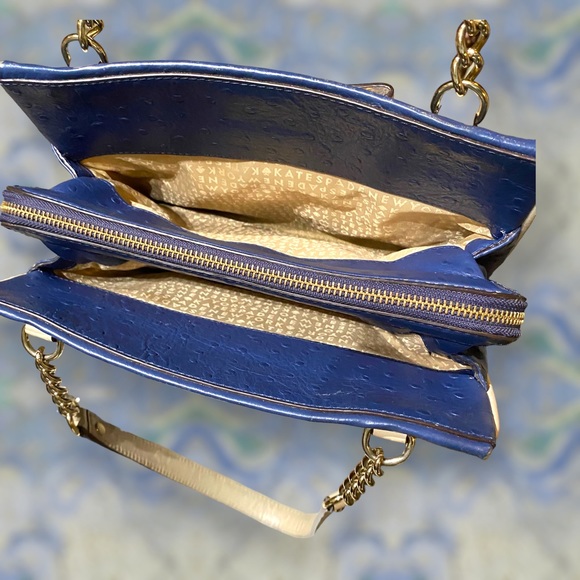 KATE SPADE FULL ZIP BOW 20-01-04 DARCY NAVY BLUE/IVORY PURSE - Picture 5 of 8